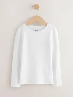 Next Black/White Long Sleeve Ribbed Tops 3 Pack (3-16yrs)^ Nightwear|T-Shirts