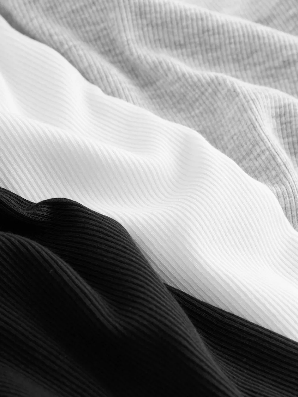 Next Black/White Long Sleeve Ribbed Tops 3 Pack (3-16yrs)^ Nightwear|T-Shirts