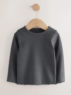 Next Black/White Long Sleeve Rib Tops 5 Pack (3mths-7yrs)^ Baby Girls|Tops