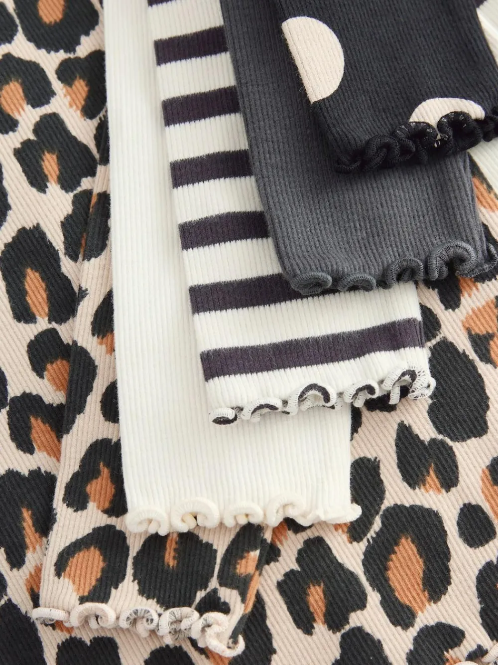 Next Black/White Long Sleeve Rib Tops 5 Pack (3mths-7yrs)^ Baby Girls|Tops