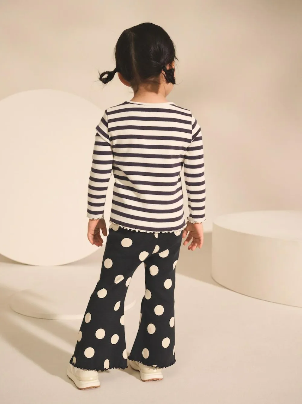 Next Black/White Long Sleeve Rib Tops 5 Pack (3mths-7yrs)^ Baby Girls|Tops