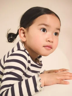 Next Black/White Long Sleeve Rib Tops 5 Pack (3mths-7yrs)^ Baby Girls|Tops