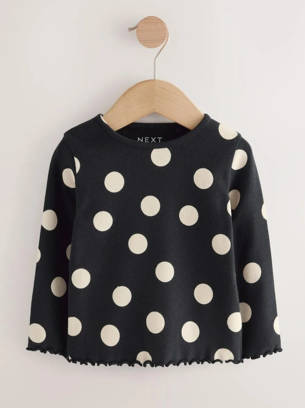 Next Black/White Long Sleeve Rib Tops 5 Pack (3mths-7yrs)^ Baby Girls|Tops