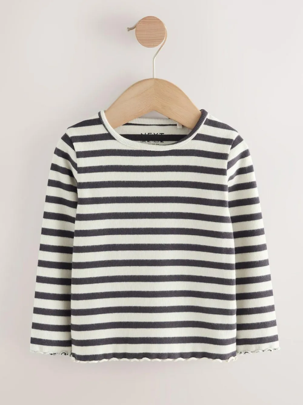 Next Black/White Long Sleeve Rib Tops 5 Pack (3mths-7yrs)^ Baby Girls|Tops