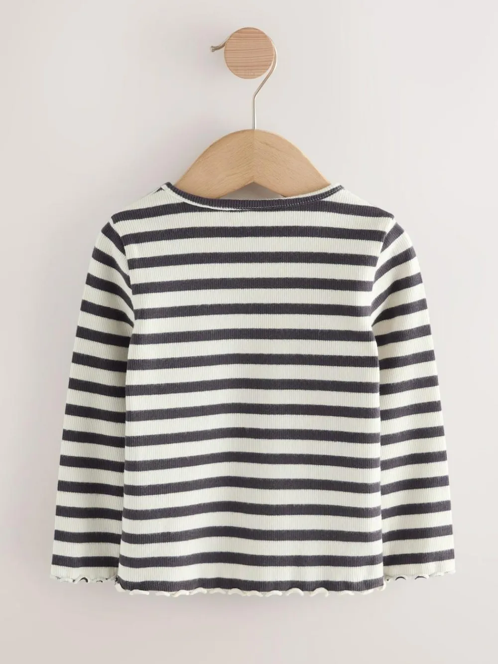 Next Black/White Long Sleeve Rib Tops 5 Pack (3mths-7yrs)^ Baby Girls|Tops