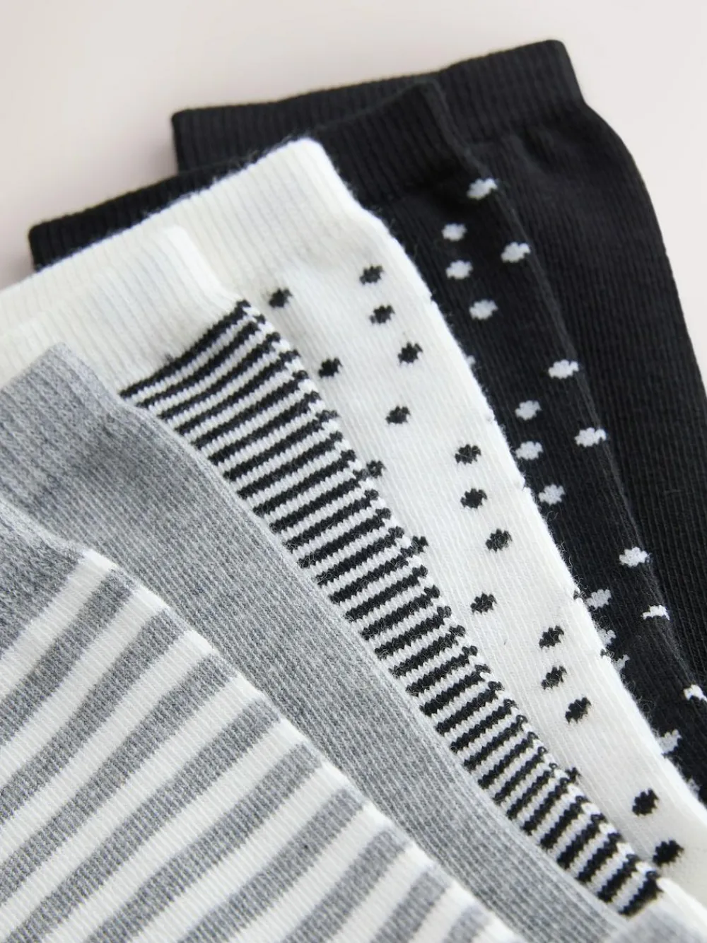 Discount Next Ankle Socks 7 Pack Black/White Mix Print