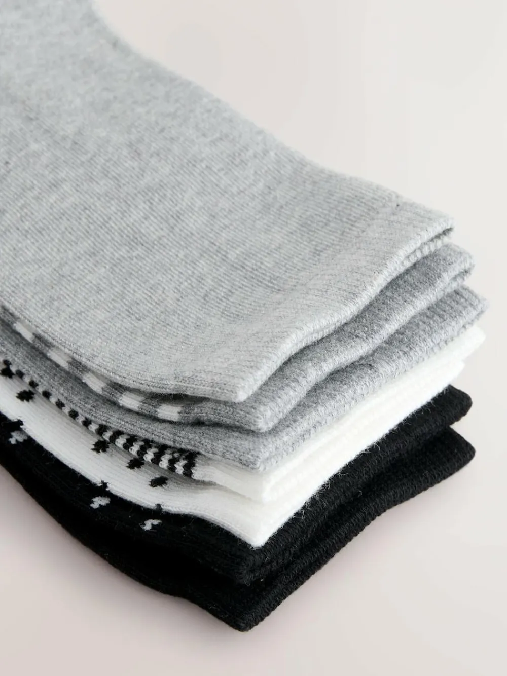 Discount Next Ankle Socks 7 Pack Black/White Mix Print