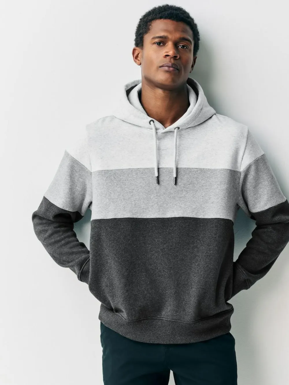 Discount Next Overhead Hoodie Colour Blocking Sweatshirt Black/White