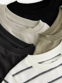 Next Plain Long Sleeve T-Shirts 5 Pack (3mths-7yrs)^BOY Tops|Multipacks