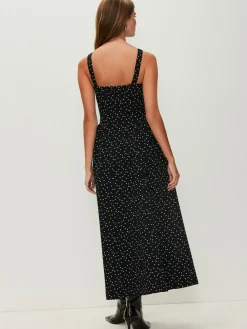 Sale Next Occasion Cinched Waist Maxi Dress Black/White Polka Dot