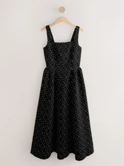 Sale Next Occasion Cinched Waist Maxi Dress Black/White Polka Dot