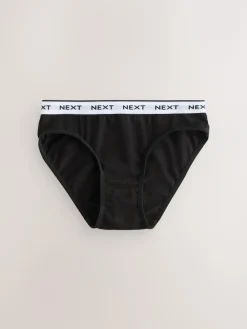 Online Next Bikini Briefs 10 Pack (5-16yrs) Black/White Print
