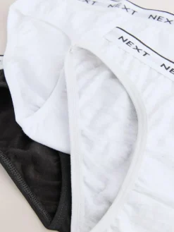 Online Next Bikini Briefs 10 Pack (5-16yrs) Black/White Print