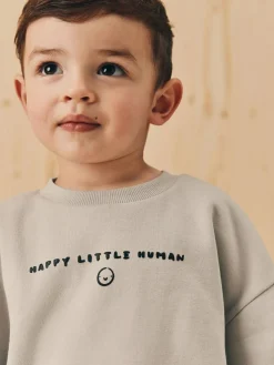 Next Black/White Printed 2 Pack Sweatshirt And Stripe Joggers Set (3mths-7yrs)^BOY Sweatshirts & Hoodies|Sets & Co-Ords