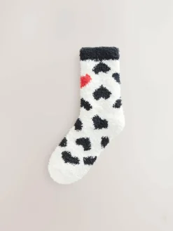 Best Next Cosy Ankle Socks 4 Pack Black/White Red Hearts