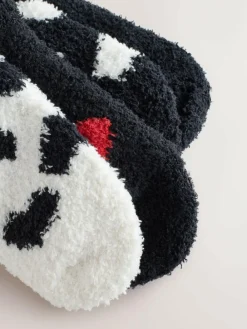 Best Next Cosy Ankle Socks 4 Pack Black/White Red Hearts