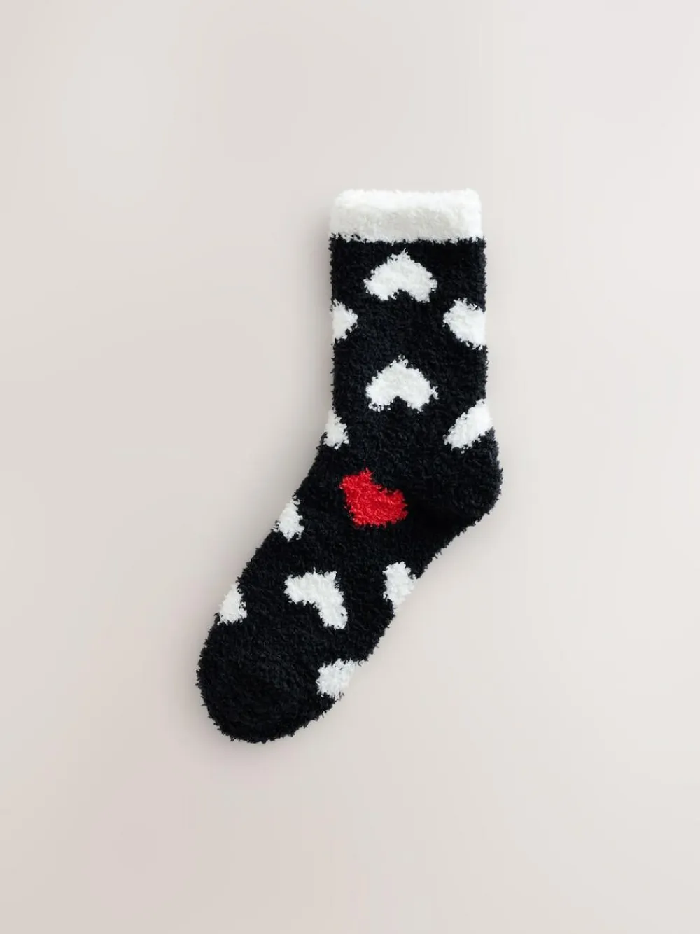 Best Next Cosy Ankle Socks 2 Pack Black/White Red Hearts