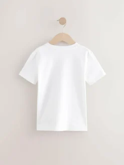 Clearance Next Black/White Short Sleeve Stag Embroidered T-Shirts 2 Pack (3-16yrs)