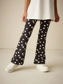 Next Black/White Spot 1 Pack Rib Flare Leggings (3-16yrs)^ Pants & Leggings|Pants & Leggings