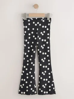 Next Black/White Spot 1 Pack Rib Flare Leggings (3-16yrs)^ Pants & Leggings|Pants & Leggings