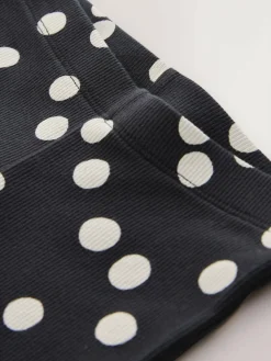 Next Black/White Spot 1 Pack Rib Flare Leggings (3-16yrs)^ Pants & Leggings|Pants & Leggings