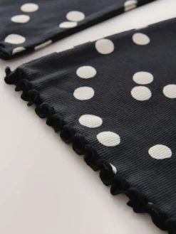 Next Black/White Spot 1 Pack Rib Flare Leggings (3-16yrs)^ Pants & Leggings|Pants & Leggings