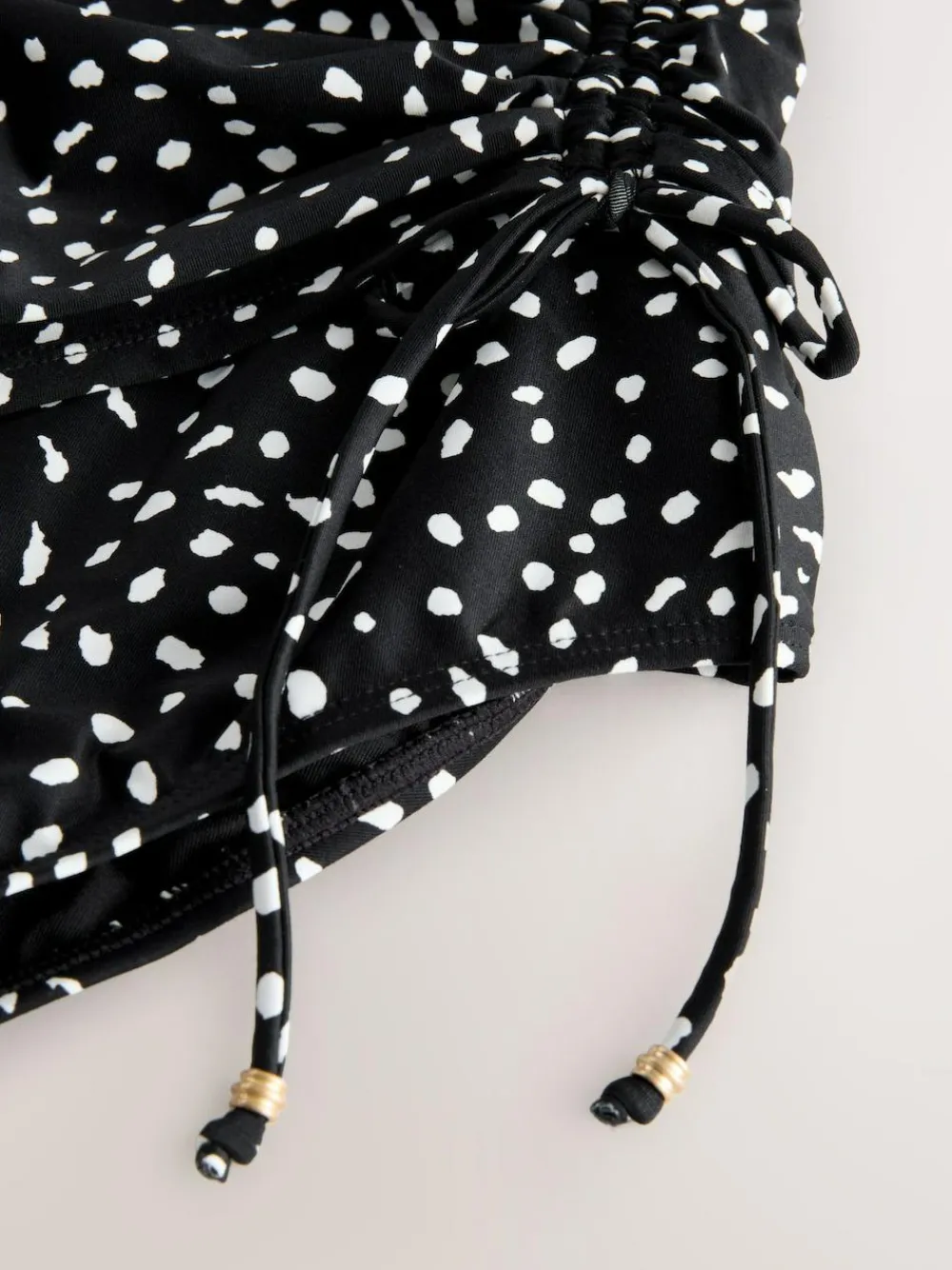 Hot Next Black/White Spot Ruched Side Tummy Shaping Control Swimsuit