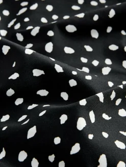 Hot Next Black/White Spot Ruched Side Tummy Shaping Control Swimsuit