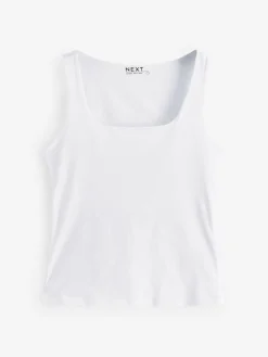 Next Black/White Square Neck Vest 2 Pack^Women Tops & T-Shirts