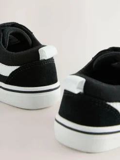 Next Black/White Standard Fit (F) Touch Fastening Skate Trainers^BOY Sneakers|Sneakers