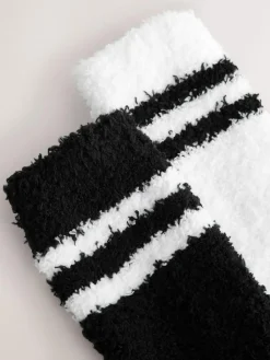 New Next Black/White Tipped Cosy Socks 2 Pack