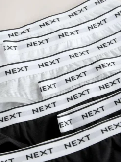 Next Bikini Briefs 7 Pack (5-16yrs) Black/White/Grey
