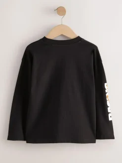 Discount Next Black/White/Grey Cars Relaxed Fit Graphic Print Long Sleeve T-Shirts 3 Pack (3-16yrs)