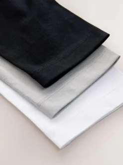 Discount Next Black/White/Grey Cars Relaxed Fit Graphic Print Long Sleeve T-Shirts 3 Pack (3-16yrs)