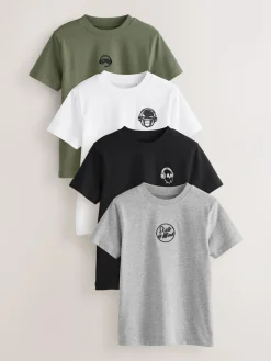 Next 4 Pack Short Sleeve Small Graphic T-Shirts 4 Pack (3-16yrs)^BOY T-Shirts