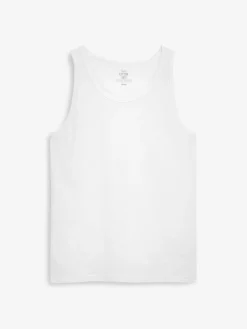 Outlet Next 100% Cotton Layering Vests 5 Pack Black/White/Grey Marl/Navy Blue