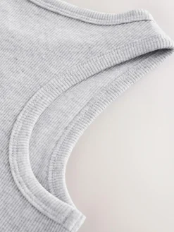 Discount Next Black/White/Grey Rib Vest 3 Pack (3-16yrs)