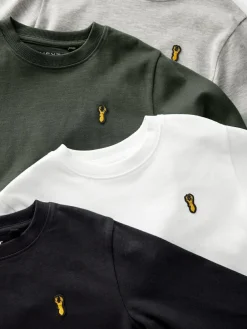 Next Stag Logo Long Sleeve Cosy T-Shirts 4 Pack (3-16yrs)^BOY Tops|T-Shirts
