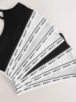 Discount Next Strappy Crop Tops 7 Pack (5-16yrs) Black/White/Grey