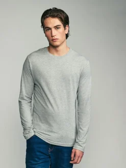 Outlet Next Black/White/Grey/Blue Slim Fit Regular Fit Long Sleeve 100% Cotton T-Shirts 5 Pack