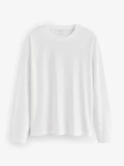 Outlet Next Black/White/Grey/Blue Slim Fit Regular Fit Long Sleeve 100% Cotton T-Shirts 5 Pack