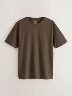 Next Black/White/Grey/Slate Grey/Stone/Brown Regular Fit Essential Cotton T-Shirts 6 Pack^ Nightwear|Tops & T-Shirts