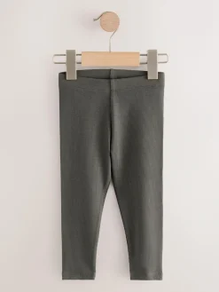 Hot Next Ribbed Leggings 5 Pack (3mths-7yrs) Black/White/Khaki Green