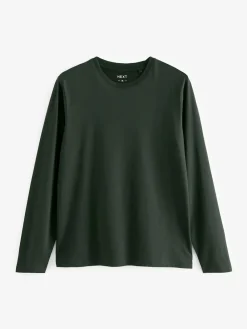 Next Regular Fit Regular Fit Long Sleeve 100% Cotton T-Shirts 5 Pack^ Nightwear|Tops & T-Shirts