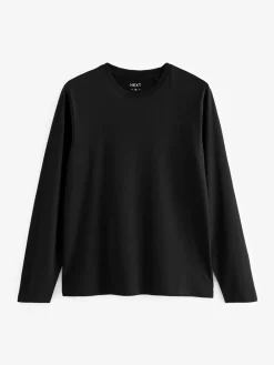Next Regular Fit Regular Fit Long Sleeve 100% Cotton T-Shirts 5 Pack^ Nightwear|Tops & T-Shirts