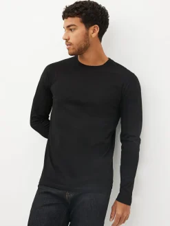 Next Regular Fit Regular Fit Long Sleeve 100% Cotton T-Shirts 5 Pack^ Nightwear|Tops & T-Shirts