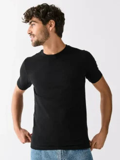 Next Black/White/Navy/Grey Muscle Fit Essential Cotton T-Shirts 6 Pack^ Nightwear|Tops & T-Shirts