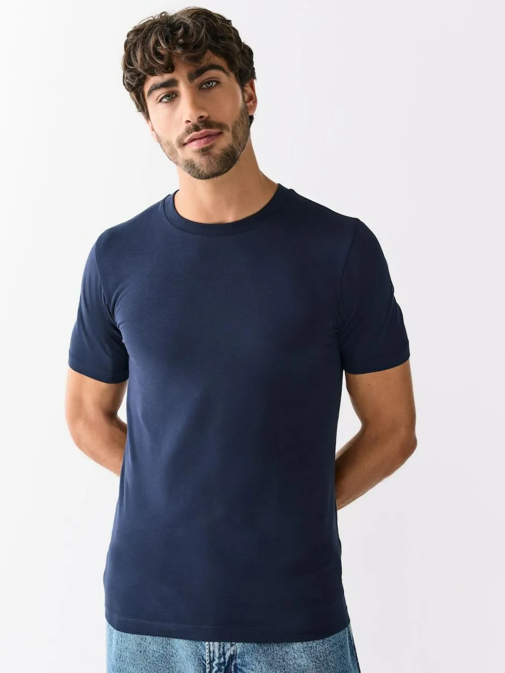 Next Black/White/Navy/Grey Muscle Fit Essential Cotton T-Shirts 6 Pack^ Nightwear|Tops & T-Shirts