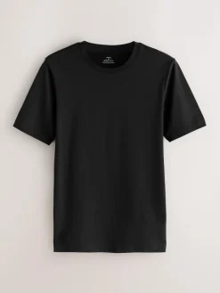 Next Black/White/Navy/Grey Muscle Fit Essential Cotton T-Shirts 6 Pack^ Nightwear|Tops & T-Shirts