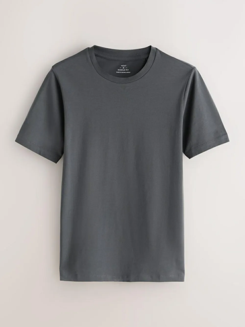 Next Black/White/Navy/Grey Muscle Fit Essential Cotton T-Shirts 6 Pack^ Nightwear|Tops & T-Shirts